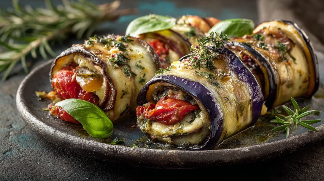 Sardinen-Wraps mit Auberginen
