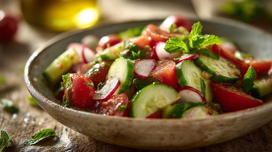 Israelischer Gurken-Tomaten-Salat
