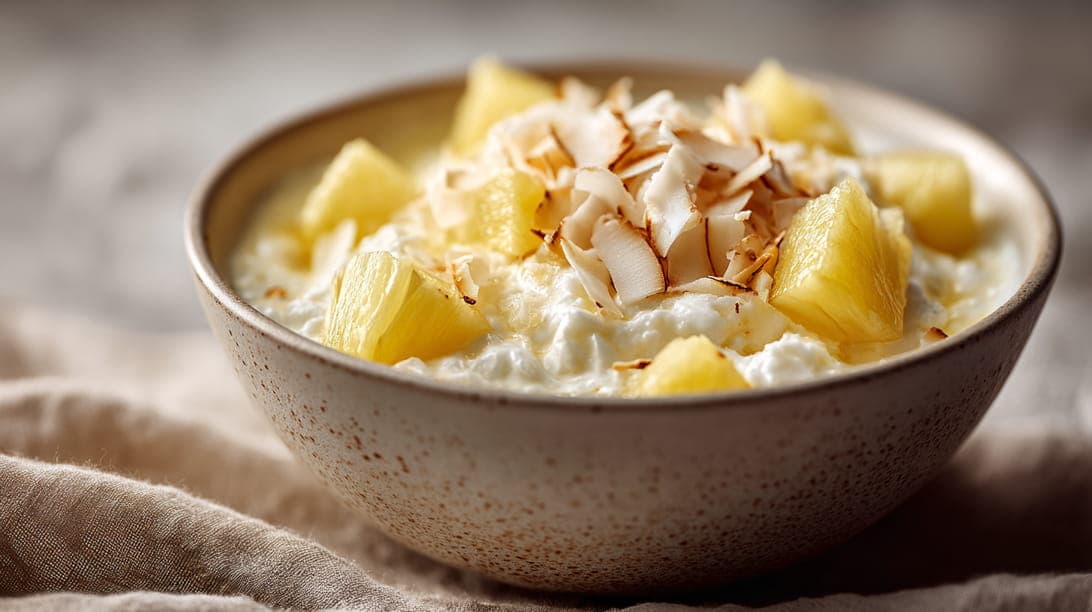 Ananas-Quarkcreme mit Kokosraspeln
